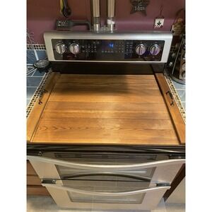 Handmade Rustic Wooden Stove Cover Noodle Board w/ Handles Farmhouse Decor NEW